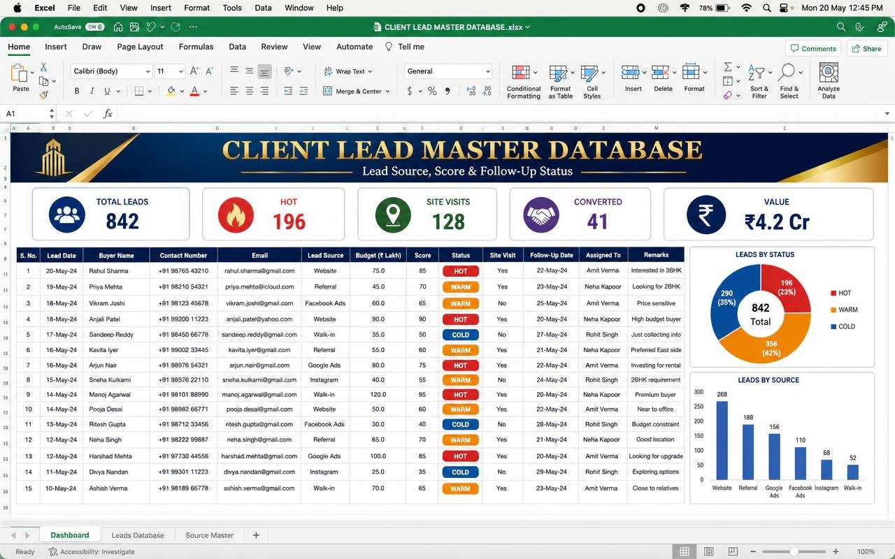 Client Lead Master Database