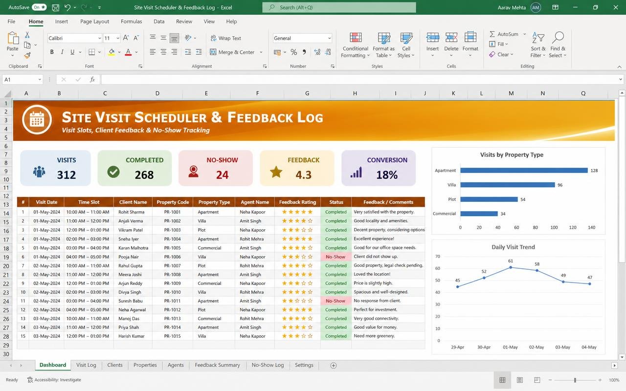 Site Visit Scheduler & Feedback Log