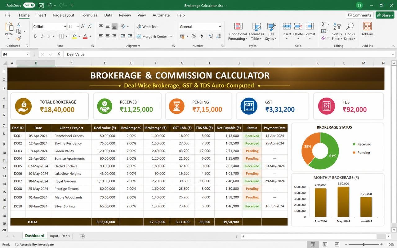 Brokerage & Commission Calculator
